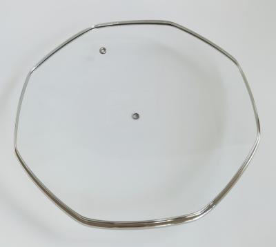 China Sustainable Shape Special Tempered Glass Cover With Full Size Steam Duct Dome Wok Lid for sale