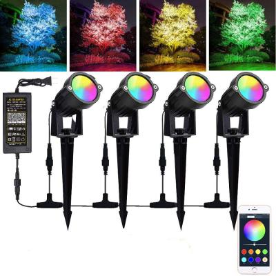 China High Quality Outdoor IP65 RGB 24V 12W 4-in-1 Landscape LED Spike Light Outdoor Waterproof Garden for sale