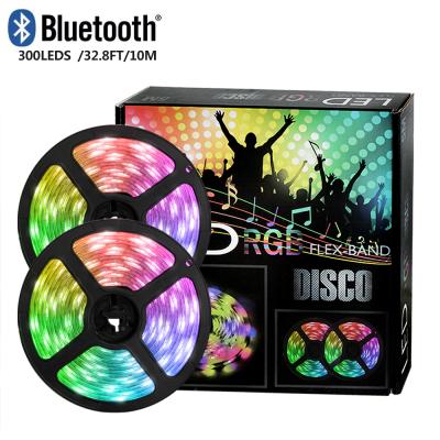 China Indoor Smart LED Strip Kit 32.8ft 10m 5050 600LEDs RGB Color Changing IP65 Living Room TV Background Waterproof Strip Light for sale