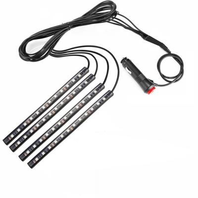 China Car Decoration Car LED Strip 4PCS 12LEDs/Segment Single Color 5050SMD DC12V IP65 Blue Waterproof LED Strip for sale