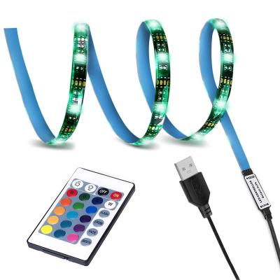 China Residential Kit RGB 5050 USB LED TV Strip Light Lightweight Flexible Waterproof with 24 Keys Remote Control for sale