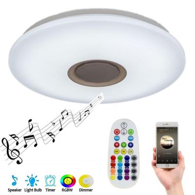 China Modern Party Ceiling Light 36W RGBW Color Changing And Multi Dimmable Smart LED Ceiling Light With Speaker for sale