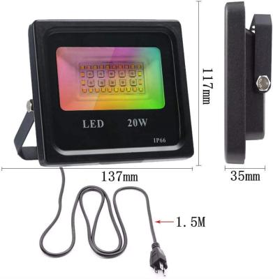 China Super Bright Garden LED Garden Light With APP Control RGBW Multi Color Changing Waterproof 20W LED Flood Light for sale