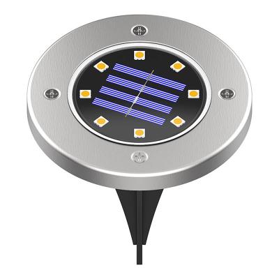 China Garden 8 Pack 8 Waterproof IP66 Outdoor LED Power Buried Light Ground Lamp LED Disc Lights Solar Ground Lights for sale