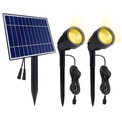 China Solar LANDSCAPE Spotlight LED Landscape Lamp Pathway Lights Outdoor Solar Walls Trees Spotlight with Spike Stand Solar Garden Spotlights for sale