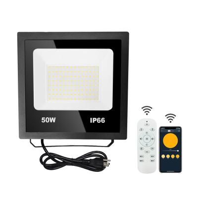 China Garden Flood Light 50W White Color Phone APP Control With Outdoor Reception IP66 Remote Control Park Waterproof Outdoor Use for sale