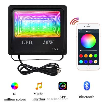 China IP66 Waterproof Outdoor Garden APP RGBW 30W AC90-265V LED Color Changing Flood Light Mesh Lamp for sale