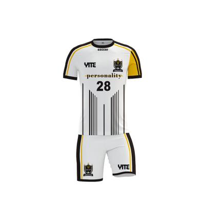 China Quick-drying soccer jersey made 100% polyester sublimation kids football training wear football uniform set for sale