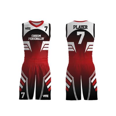 China Breathable Wholesale Design Basketball Tank Top Custom Name Personalized Sublimation Mens Basketball Uniform for sale