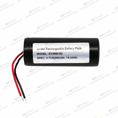 China Toys 3.7V 5200mAh Li-ion Rechargeable 26650 1S1P Battery With Wires Out OEM for sale