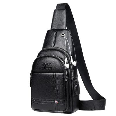 China PU Trunk Bag Men's Cross - Body Bag Fashion Shoulder Backpack Leisure Satchel Single Waist Bag for sale