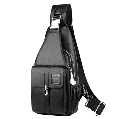 China PU Trunk Bag Men's Cross - Body Bag Fashion Shoulder Backpack Leisure Satchel Single Waist Bag for sale