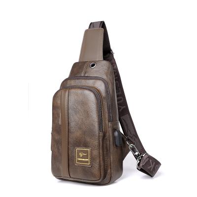 China PU Trunk Bag Men's Cross - Body Bag Fashion Shoulder Backpack Leisure Satchel Single Waist Bag for sale