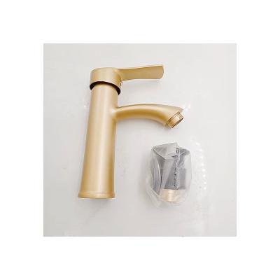 China Metered Faucets Brushed Basin Hot and Cold Water Faucet Bathroom Basin Sink Gold Faucet for sale