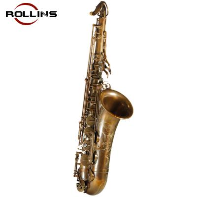 China Gold Lacquer Popular Classical Grade Structure Tenor RST-X7 Bare Copper Saxophone for sale