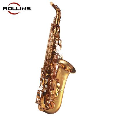 China F#Eb Gold Electrophoretic Musical Instruments High Key Gold Lacquer RSA-9901 Alto Saxophone for sale