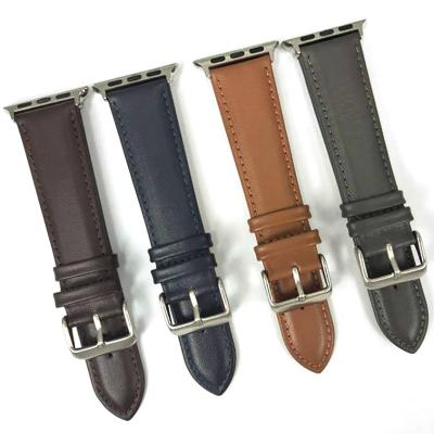 China 20mm 22mm Sublimation Leather Strap Smart Watch Replacement Leather Watch Band With Adapter For Apple Watch for sale