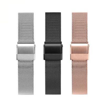 China Stainless Steel Mesh Band 18MM/20MM/22MM Polished Brushed Stainless Steel Watch Bands For Men for sale