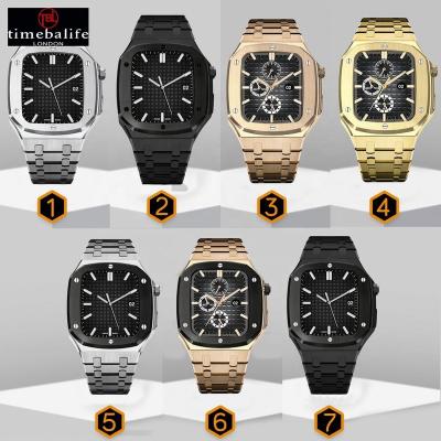 China Screws Fast Ship Stainless Steel Watch Case Luxury For 44mm Apple Smart Watch for sale