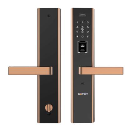 China 600 No. High Lever Privacy Security Fingerprint Door Lock. with card, key, code, fingerprint unlock for sale