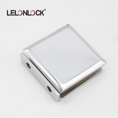 China Wall To Glass Bevel 50*50 Mm Durable Brass Glass Clip Glass Clamp for sale