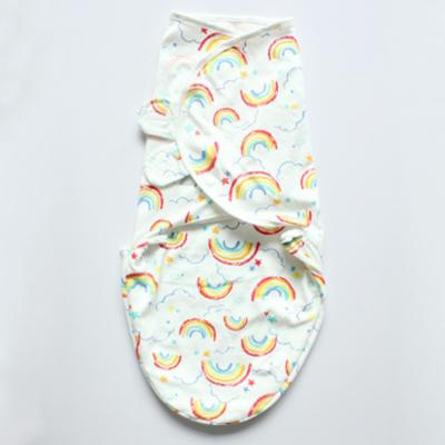 China Antibacterial High Quality Rainbow Printed Baby 100% Cotton Knitted Wearable Sleeping Bags for sale