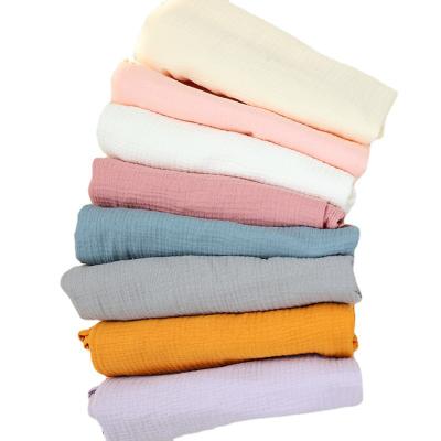 China Cotton Cloth Double Layers Muslin Gauze Crepe Custom Printed Cotton Cloth Anti-Static Breathable Baby and Kid Blankets for sale