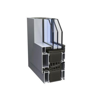 China Magnetic European Thermal Break Energy Efficient Aluminum Triple Gloss Style Passive Screen House Windows for sale