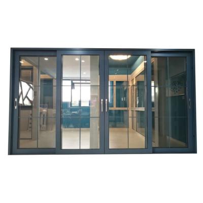 China Windproof Veranda 96 x 80 Frame Aluminum Sliding Glass Door for sale