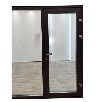 China Best Modern U Factor Triple Glazed Doors Interior Doors Black Front Aluminum Glass Door for sale