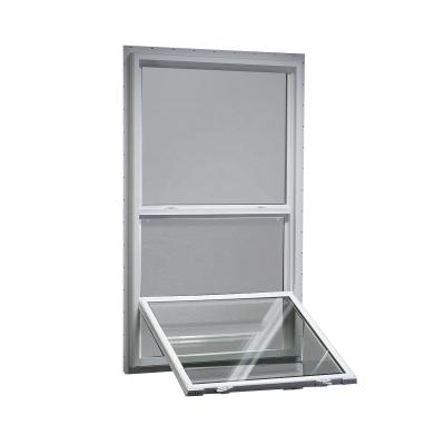 China Magnetic Single Hung Screen 36 x 60 White Vinyl Engress Double Glazed Window for sale