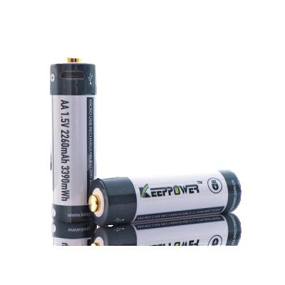 China Toys Keeppower P1450U2 AA USB 14500 1.5V 2260mAh Micro Rechargeable Battery In Pair for sale