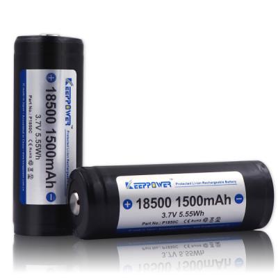 China Machine- Keeppower 18500 1500mAh Protected Rechargeable Li-ion Battery P1850C for sale