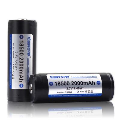 China Machine- Keeppower 18500 2000mAh Protected Rechargeable Li-ion Battery P1850J2 for sale