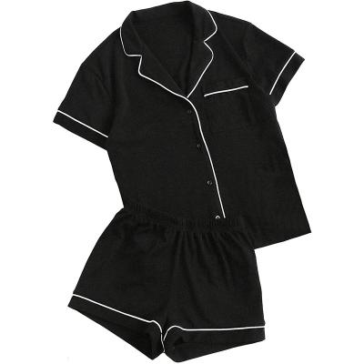 China QUICK DRY Wholesale Women's 2 Pcs Cotton Shorts Sleeve Sleepwear/Ladies Cotton Sleepwear for sale