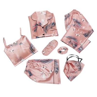 China Luxury Designer QUICK DRY Womens Pajama Sets Summer Printed Soft Elegant Pajamas Set Pj Sets Low Moq Cloudfrog Satin Pajamas for sale