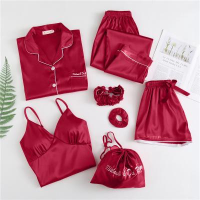 China 2022 QUICK DRY Fast Shipping Women Satin Pajamas Set Soft Elegant Pajamas Set Modal Pajamas for sale