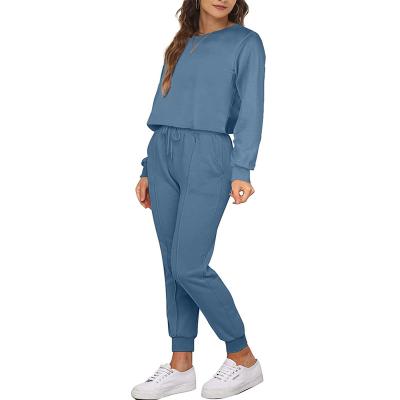 China 2021 Wholesale Women Breathable Thick Jogging Suits/Polyester Women Plain Jogging Suits for sale