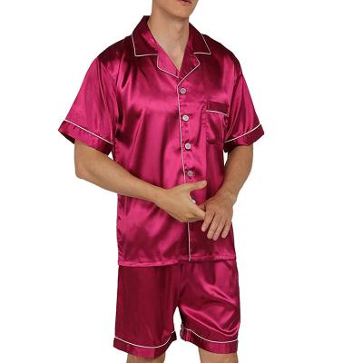 China OEM ODM Luxury QUICK DRY Two Piece Silk Sleepwear Set, Mens Satin Night Wear Satin Pajamas, Korean Pajamas for sale