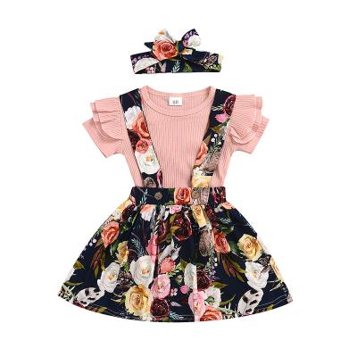 China Wholesale New Design Washable Toddler Girl's Two Piece Set, Girls' Dress Clothing Sets, Baby Skirt Set for sale