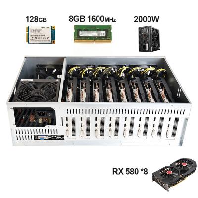 China Desktop 65 Launch 8pcs RX580 8GB GPUs Motherboard Set Combo Kit with 8GB DDR3 1600MHz RAM 128GB mSATA SSD for sale