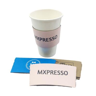 China Biodegradable Logo Printed Disposable Custom Hot Coffee 12oz 16 oz 20oz Insulated Paper Cup Packaging Sleeve for sale