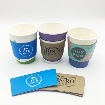 China Materials Factory Price Recycled Hot Custom Logo 12oz 16oz 20oz Insulation Heat Coffee Paper Cup Sleeve for sale