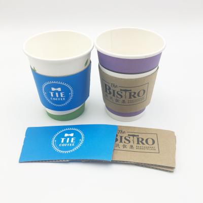 China Recycled Materials 4oz 8oz 12 oz 16oz Disposable Paper Cup Custom Paper Sleeve for sale