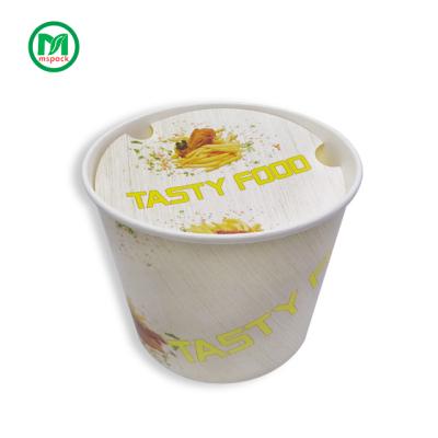 China 85oz 130oz 150oz Disposable Fried Chicken Bucket Container With Paper Custom Printed Lid for sale