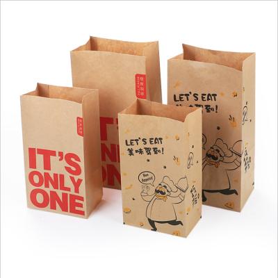 China Wholesale Cheap Recyclable Take Away Custom Kraft Brown Paper Food Bag for sale