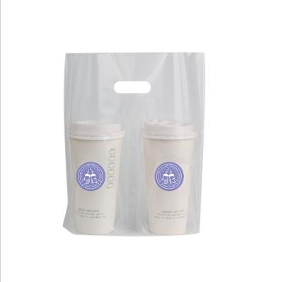 China Disposable Disposable Milk Tea Packaging / Coffe Tea Packaging Custom Plastic Take Away Bag for sale