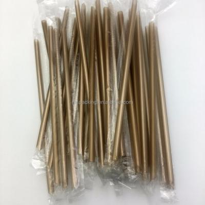 China 19cm Disposable Gold Disposable Straw For Drink Cup for sale