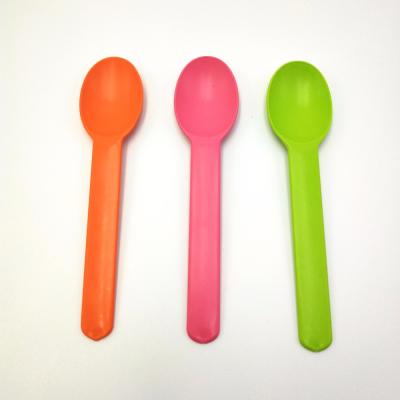 China Biodegradable Plastic Yogurt Spoon Gelato Spoon Ice Cream Sample Disposable PLA Dessert Spoon for sale