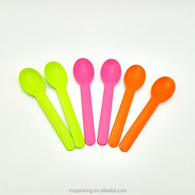 China Biodegradable Disposable Plastic Dessert Dessert Yogurt Cornstarch Ice Cream Scoop for sale